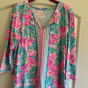 Lilly Pulitzer Vibrant Chilly fabric Floral Women's Top